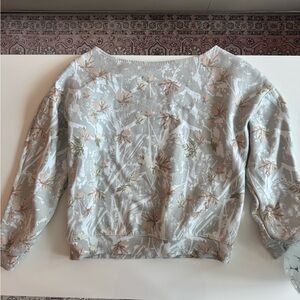 Camo Patterned Gray Sweater off the shoulder